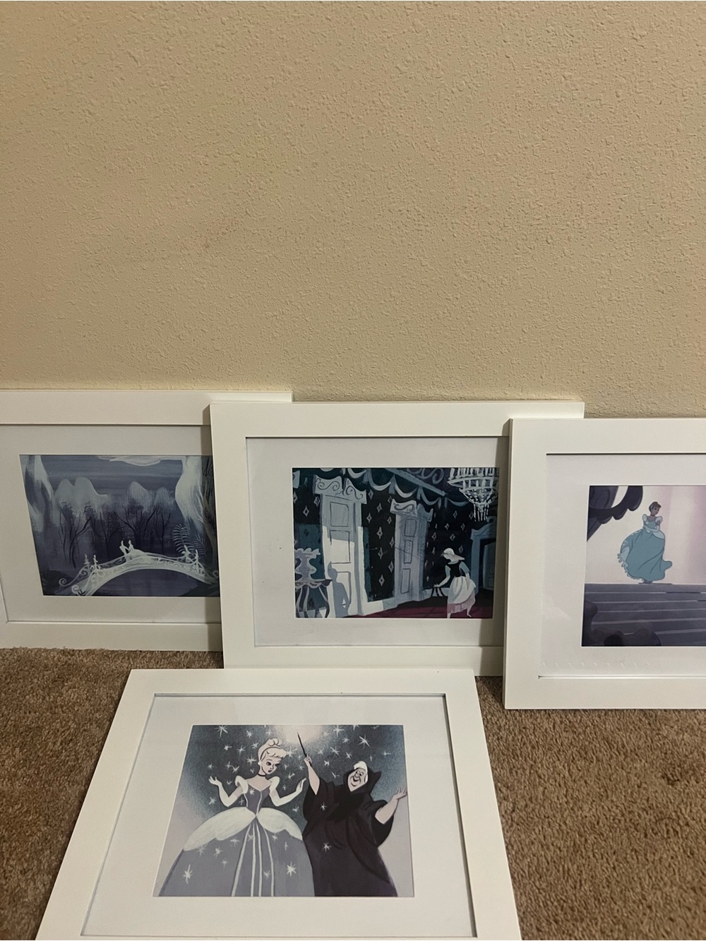 Disney 4 Cinderella Limited Edition Art Work With Elegant Frame .